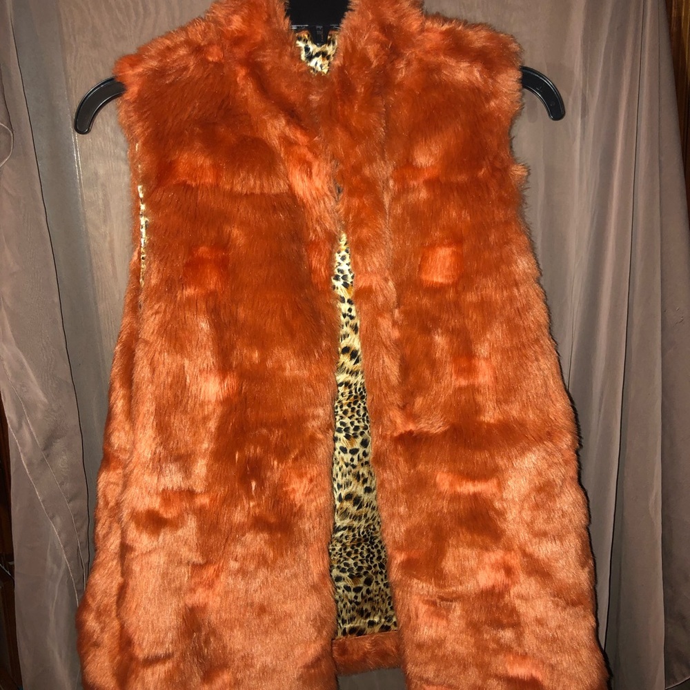 Plush faux fur vest